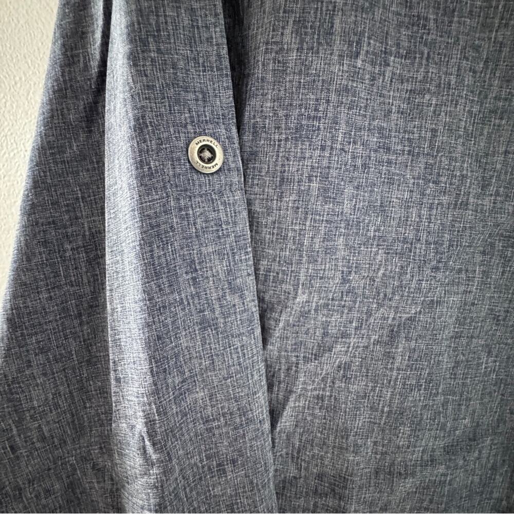 Merrell Men’s Dark Blue/Gray Casual Button-Down Shirt Outdoors Hiking Size M - Picture 7 of 9